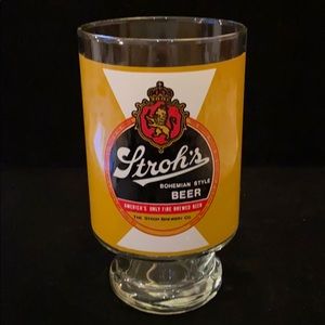 Vintage Stroh’s Bohemian Style Beer Glass